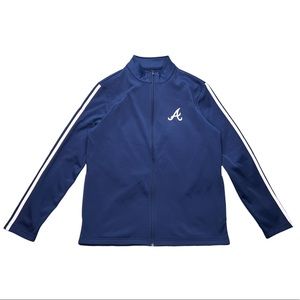 Atlanta Braves MLB Genuine Merchandise Full Zip Track Jacket Logo Navy Stripe